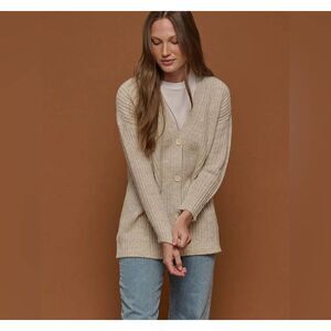 Tradlands Judith Cocoon Cardigan in Oatmeal Heather Sz XS